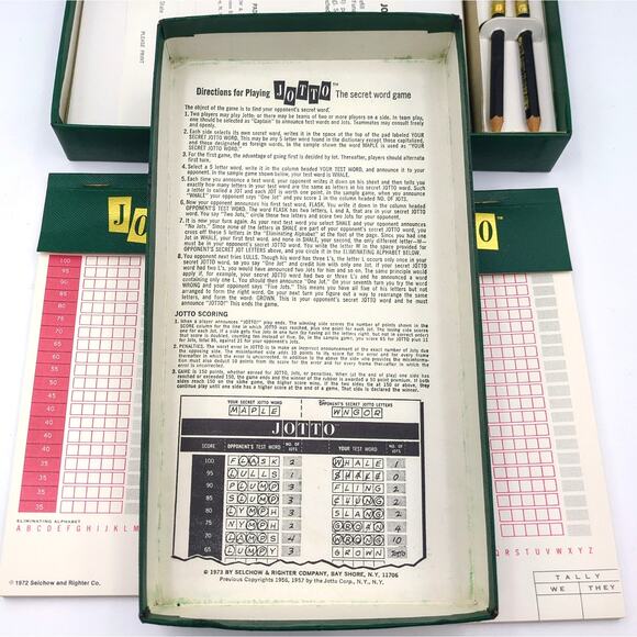 Vintage JOTTO 1973 Secret Word Game by Selchow & Righter From Maker of Scrabble - Picture 3 of 4